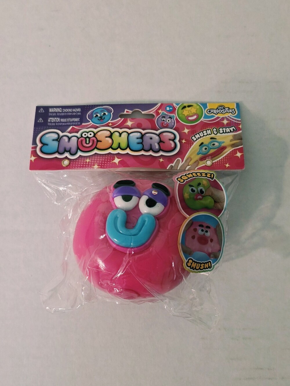ORB Curiosities Smushers Pink Squishy Smush & Stay NEW HTF Sensory Fidget Toy